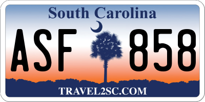 SC license plate ASF858