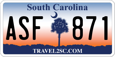 SC license plate ASF871