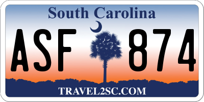 SC license plate ASF874