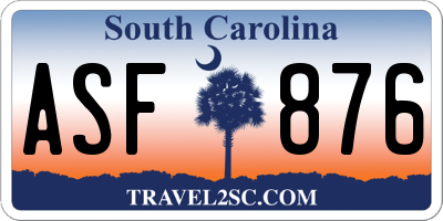 SC license plate ASF876