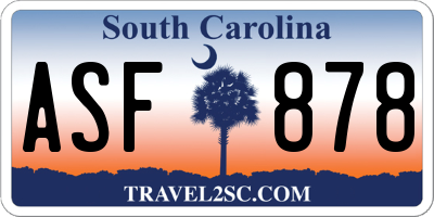 SC license plate ASF878