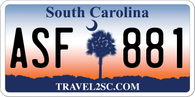 SC license plate ASF881