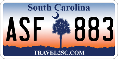 SC license plate ASF883