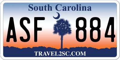 SC license plate ASF884