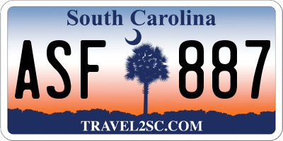 SC license plate ASF887