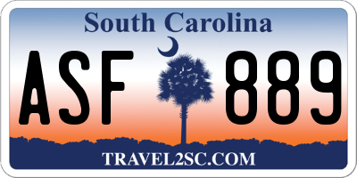 SC license plate ASF889