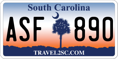 SC license plate ASF890