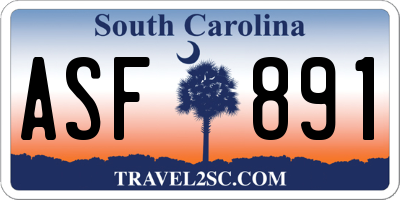 SC license plate ASF891