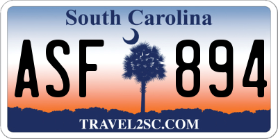 SC license plate ASF894