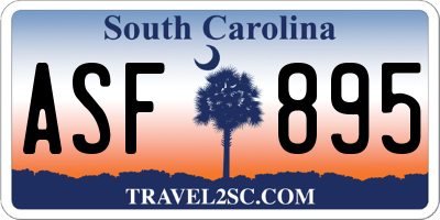 SC license plate ASF895
