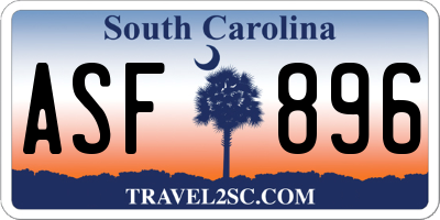 SC license plate ASF896