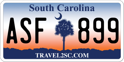 SC license plate ASF899