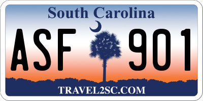 SC license plate ASF901