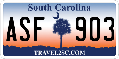 SC license plate ASF903