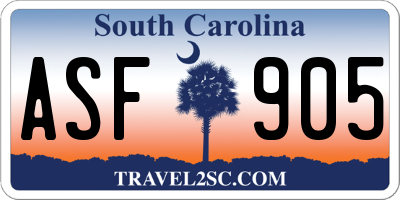 SC license plate ASF905