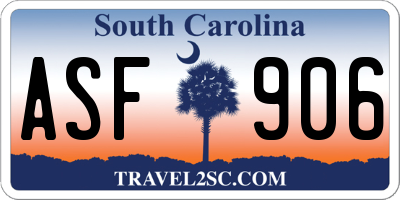 SC license plate ASF906