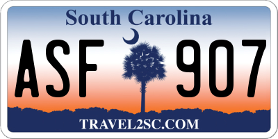 SC license plate ASF907