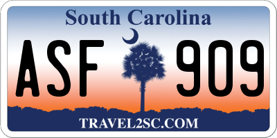SC license plate ASF909