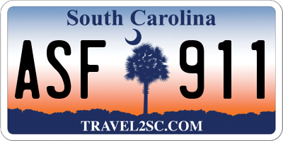 SC license plate ASF911