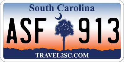 SC license plate ASF913