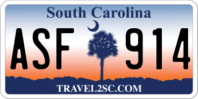 SC license plate ASF914