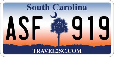 SC license plate ASF919