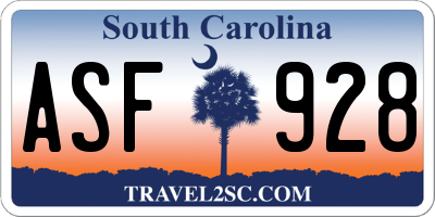 SC license plate ASF928