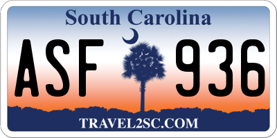 SC license plate ASF936