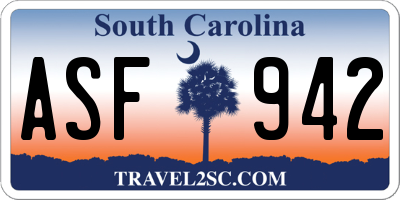 SC license plate ASF942