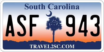 SC license plate ASF943