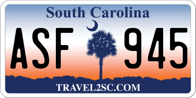 SC license plate ASF945
