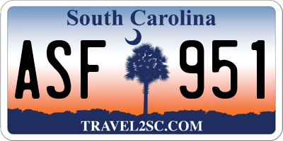 SC license plate ASF951