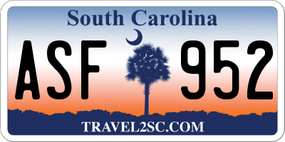 SC license plate ASF952
