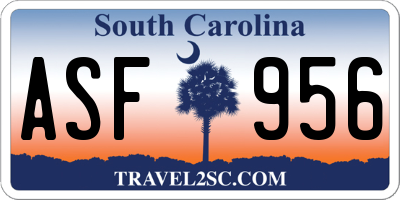 SC license plate ASF956