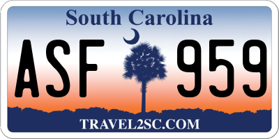 SC license plate ASF959