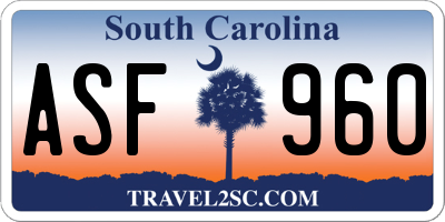 SC license plate ASF960