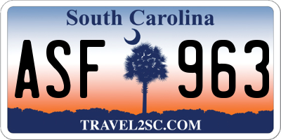 SC license plate ASF963