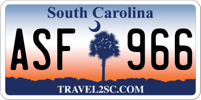SC license plate ASF966