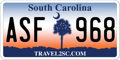 SC license plate ASF968