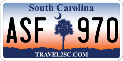 SC license plate ASF970