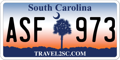 SC license plate ASF973