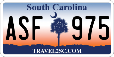 SC license plate ASF975