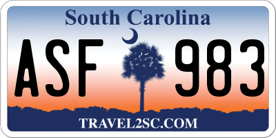 SC license plate ASF983