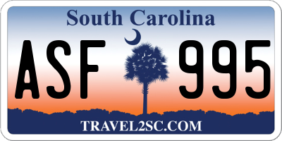 SC license plate ASF995