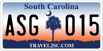 SC license plate ASG015