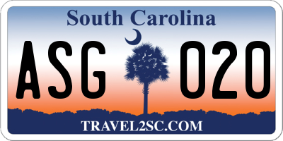 SC license plate ASG020