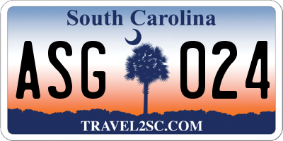 SC license plate ASG024