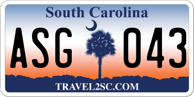 SC license plate ASG043