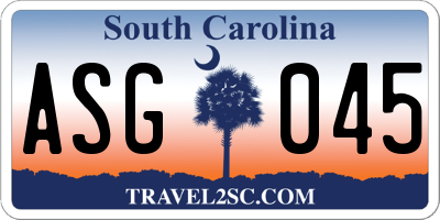 SC license plate ASG045