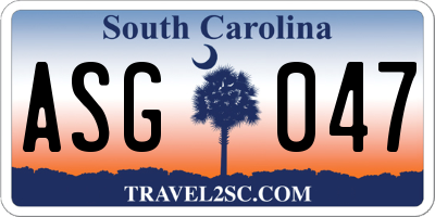 SC license plate ASG047